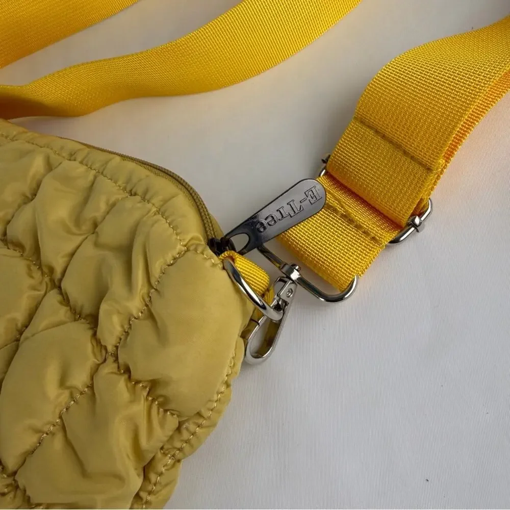 NWOT Elegant Yellow Quilted Shoulder Bag